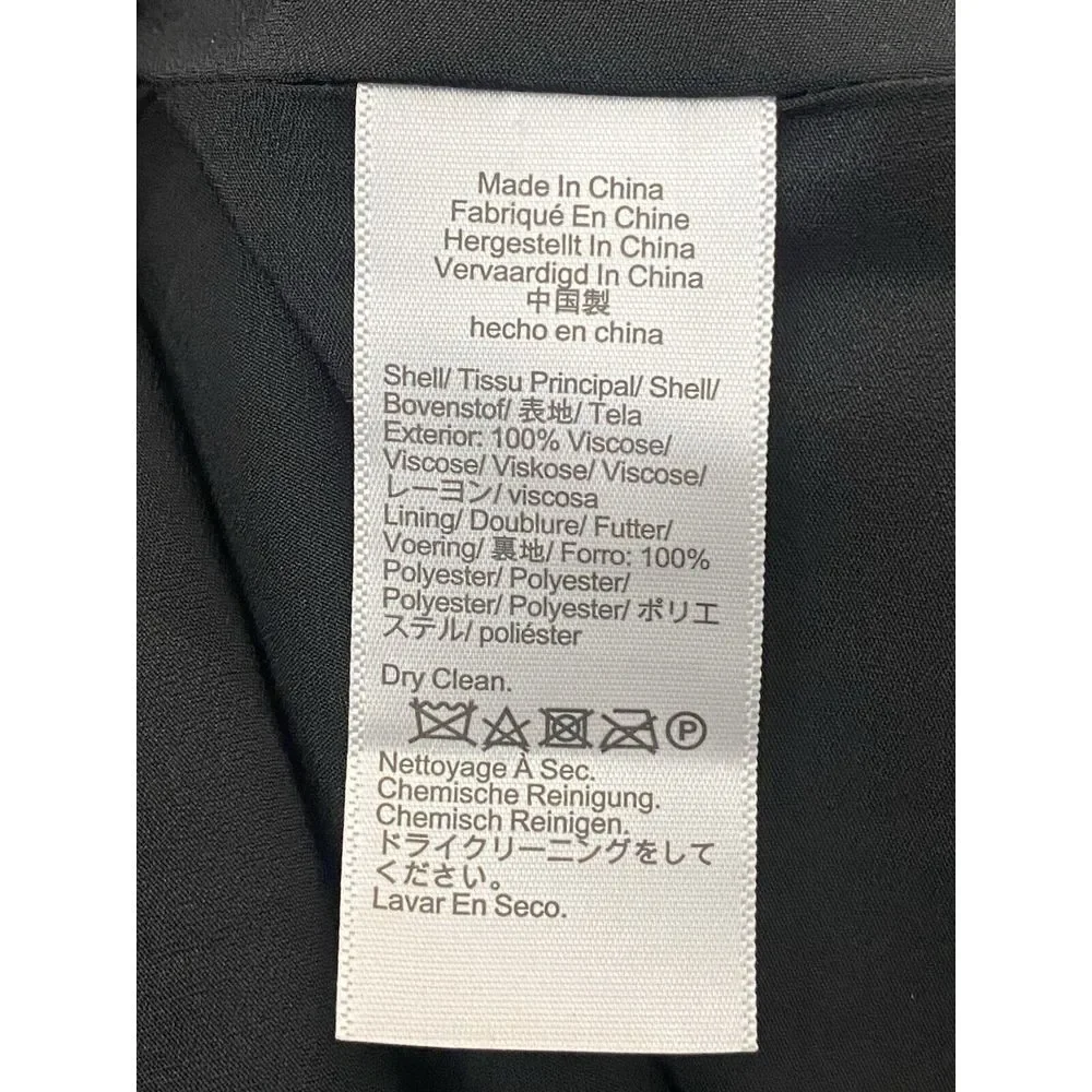 J.CREW Full-length Embellished Ruched Black Vneck Sleeveless Dress Womens Size 4